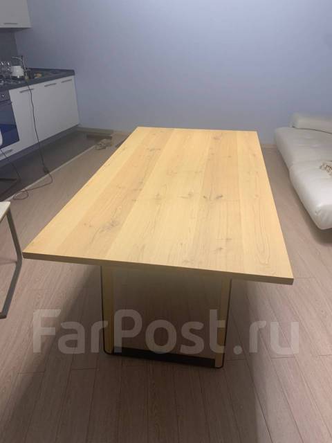 Кухонный стол, прямоугольный, массив дерева, бежевый, 90,0 см, 180,0 см ...