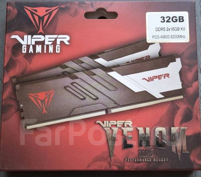 Оперативная память Patriot Viper Venom DDR5 6200 МГц 16 ГБ x 2 шт, 32 ...