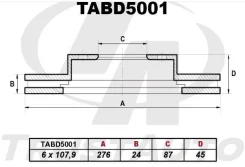 ���� ��������� MB618716 MMS Pajero/Pajero Sport/Challenger 92- ST TABD5001 ����