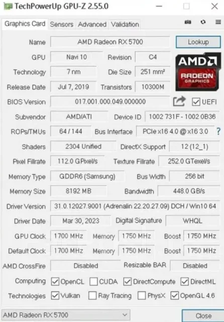 Radeon RX 5700 ����