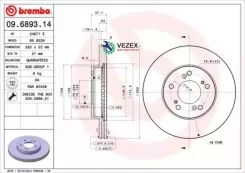���� ��������� Honda CR-V 95-02 2.0 �����. Brembo 09689314 09689314 ����