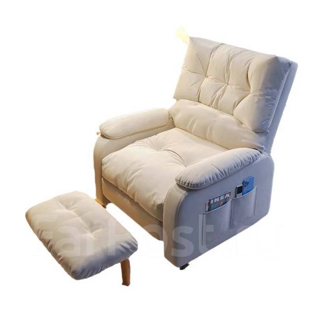 Кресло для отдыха с пуфиком для ног арт.299 (ПОД Заказ), ткань, ножки ...