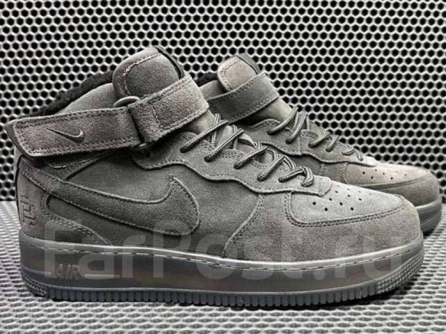 Grey suede nike top high tops