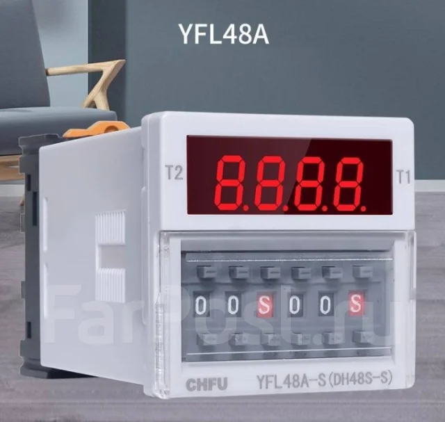 Реле времени CHFU YFL48A-1Z индикация задержки времени, AC/DC24-240V ...