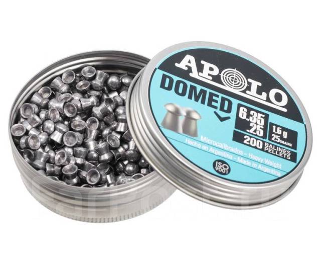 Пули для пневматики Apolo Domed 6,35 мм, 1,6 г (200 штук), новый, в ...