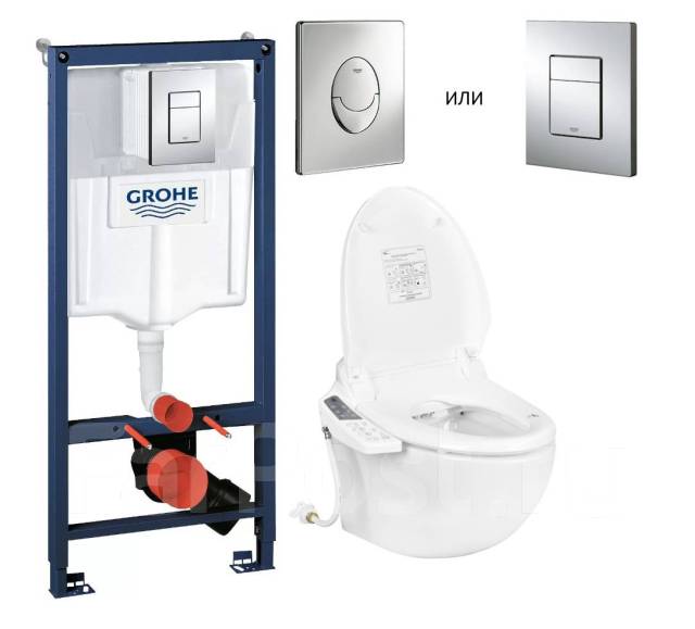 Комплект 3в1 Умная крышка-биде, унитаз торнадо, инcтaлляция Grohe, в ...