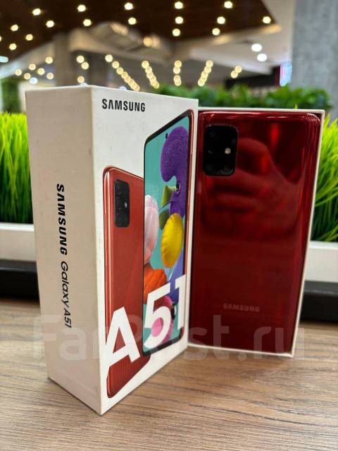 Смартфон Samsung galaxy A51 4/64, 64 гб, 6.50", моноблок, красный, 3G ...
