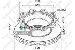 ���� ����430/290x45/159.5 10n-335-23 ����, ��� �������. ������ ABS ������� SB(Knorr) BPW Fruehauf Stellox 8500809SX 8500809SX ����