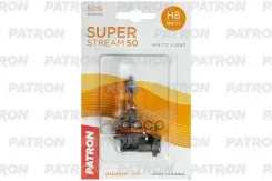 ����� ���������� ������� 1�� H8 12V 35W 3400K PGJ19-1 Super Stream 50 (+50% �������, ����������� ����, +20� ��������� ������) ������� � ����� Patron �...
