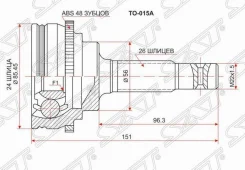 ���� �������� Toyota Carina/Caldina/Camry SV30/40/Carib/Corolla 4WD/RAV4 SXA1# 3/4S/2C/4A 88-02 SAT TO015A TO015A ����