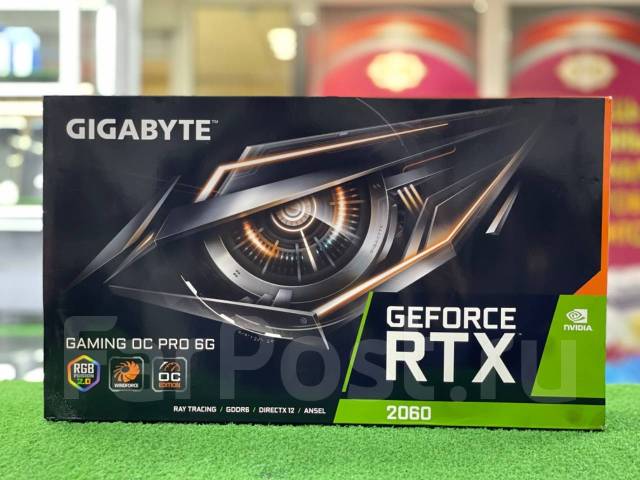 Видеокарта Gigabyte GeForce RTX 2060 Gaming OC PRO 6 ГБ 192 бит, б/у, в ...