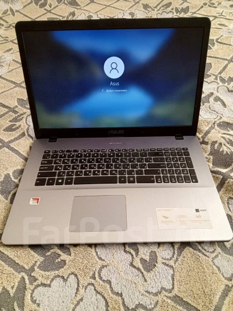 Asus VivoBook 17. 17.3", 2,6����, ��� 4 ��, ���� 250���, WiFi: 1, Bluetooth: 1, ����������� �� 3��. ����
