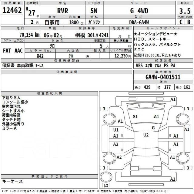 Mitsubishi RVR. GA4W KOMPLEKT G 4WD, 4B10 