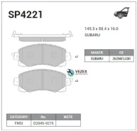 ������� �������� �������� ! Subaru Legacy/Outback/Tribeca 2.0/2.5/3.0 03 SP4221 Sangsin Brake SP4221 SP4221 ����