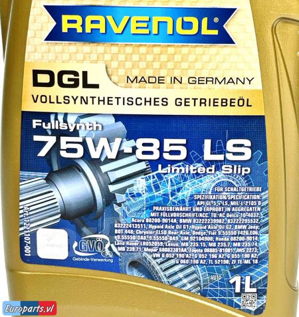 Трансмиссионное масло Ravenol DGL 75W-85 LS (BMW G1). 83222239982 ...