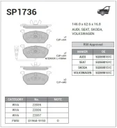 ������� ��������� VW Golf 13- �������� Sangsin Brake Sangsin Brake SP1736 SP1736 ����