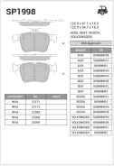 ������� ��������� (�����) Audi A3 12-19 / Q3 18- Sangsin Brake SP1998, ������ SP1998 ����