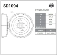 ����. ������� ���. KIA Rio 2005- Sangsin Brake SD1094 SD1094 ����