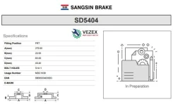 ���� ��������� �������� Sangsin Brake SD5404 SD5404 ����