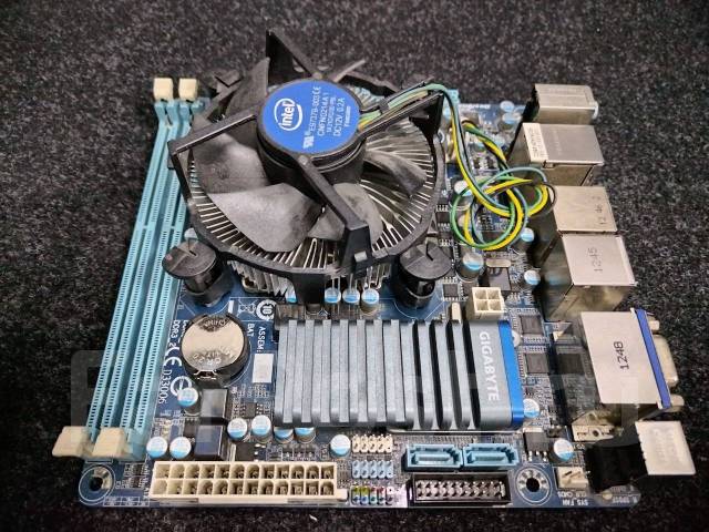 Материнская плата LGA1155 Gigabyte GA-H61N-USB3, проц core i3 3210, б/у ...