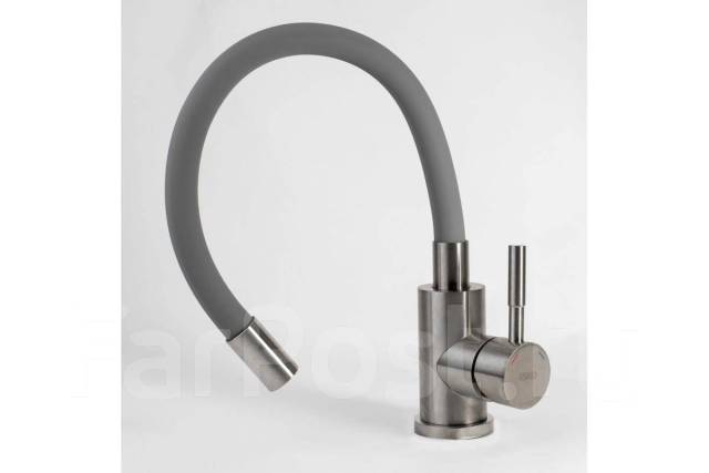 Смеситель для кухни ESKO Snake, K44 G, гибкий излив серый, нерж, в ...