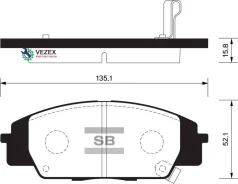 ������� ��������� Honda Civic TYPE R 99- ������. Sangsin Brake SP1434 SP1434 ����