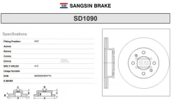���� ��������� Sangsin Brake SD1090 Hyundai GETZ ��� Sangsin Brake SD1090 SD1090 ����