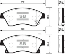 ������� ��������� Chevrolet Cruze 1.6/1.8 �������� Sangsin Brake Sangsin Brake SP1362 SP1362 ����