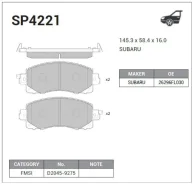 ������� �������� Subaru XV II 2017- SP4221 Sangsin Brake SP4221 SP4221 ����