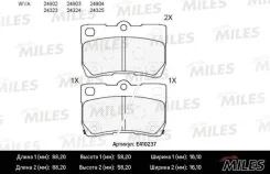 ������� ��������� ������ (��� �������) (����� Low-Metallic) Lexus GS 3.0-4.6 05-/IS 2.2-2.5 05- E410237 Miles E410237 ����