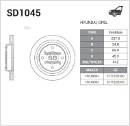 ���� ��������� Sangsin Brake SD1045 Hyunday 257*24.5 Sangsin Brake SD1045 SD1045 ����