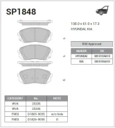 ������� ��������� Sangsin Brake SP1848 Optima 15- ��� 138*61*17.3 Sangsin Brake SP1848 Sangsin Brake SP1848 SP1848 ����