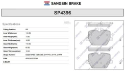 ������� ��������� (�����) BMW 3-Series 18-22 Sangsin Brake SP4396, ������ SP4396 ����
