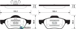 ������� ��������� Renault Laguna/Megane/Scenic 02- �����. Sangsin Brake SP1414 SP1414 ����