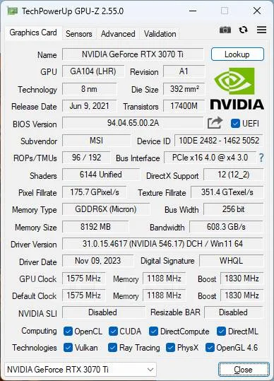 GeForce RTX 3070 Ti ����
