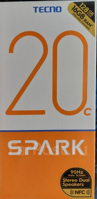 Tecno Spark 20C. �/�, 128 ��, �������, 3G, 4G LTE, Dual-SIM, NFC ����
