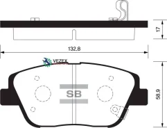 ������� ��������� �������� �������� Hyundai Sonata VI (YF, GF) (2009- ) Sangsin Brake SP1398 SP1398 ����