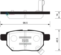 ������� ��������� ������ �������� Toyota Corolla IX-XI (2001- )/ IQ (J10) (2008- ), Subaru Trezia (2010 -), Lexus CT (2011- ) Sangsin Brake SP2094 SP2...