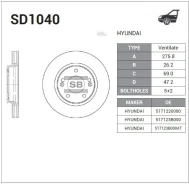 ���� ��������� Sangsin Brake SD1040 Hyundai Santa Fe 15 Sangsin Brake SD1040 SD1040 ����