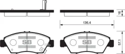 ������� ����. ���. Honda Civic 91-; CRX 92-98; Jazz 07- Sangsin Brake SP1221 SP1221 ����