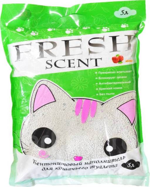 Наполнитель для туалета кошек бентонитовый комкующийся Fresh Scent ...