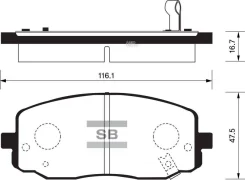 ������� ��������� ����� KIA Picanto 04-/Hyundai I10 07- Sangsin Brake SP1172 SP1172 ����