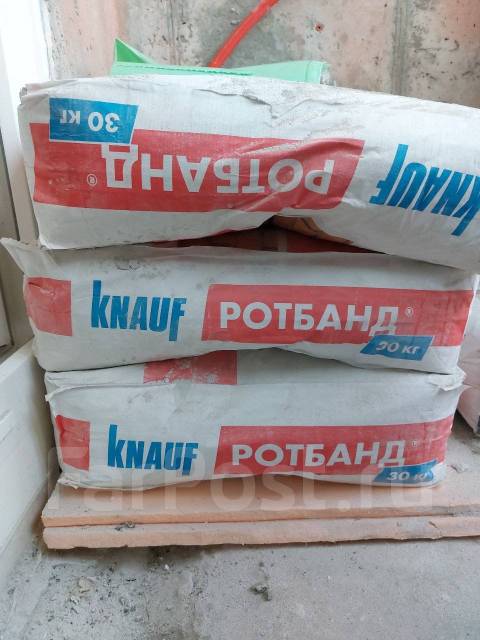 Ротбанд строительная смесь в мешках, в наличии. Цена: 500₽ во Владивостоке