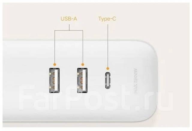 Сетевой фильтр Xiaomi Mi Power Strip 3 + 2 USB + 1 Type-C (2A1C), новый ...