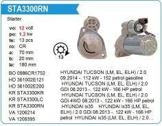 ������� Hyundai Creta 2.0L [G4NA] 2016- 13T Motorherz STA3300LC ����