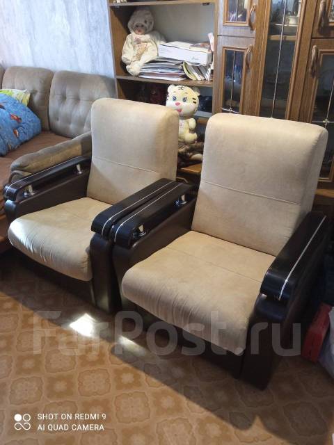 Кресла для дома, кожзам, ножки, бежевый, 85,0 см, 95,0 см, 80,0 см ...