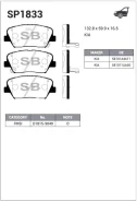 ������� ��������� Sangsin Brake SP1833 Sorento (USA) 15- (D1815) Sangsin Brake SP1833 SP1833 ����
