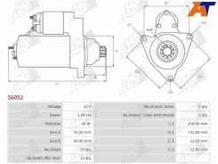 ������� Toyota Avensis (T220) 97-03 / Caldina 92-02 (1,4 kW/ Z=13) AS-PL S6052 S6052 ����