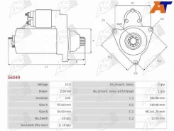 ������� Toyota Land Cruiser (J100, J80) 84-23 / Lexus LX 95-97 (2,2 kW/ Z=10) S6049 S6049 ����