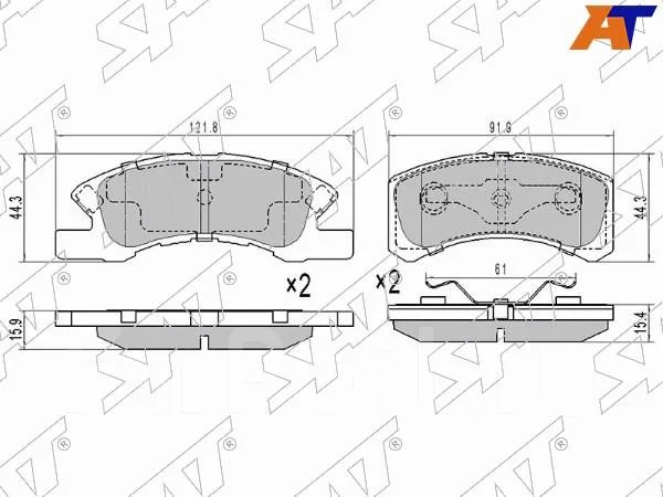 Колодки тормозные (Спереди) Mitsubishi eK Wagon 01-06 / Minica 98-11